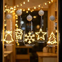 1PC Battery Powered LED White Suction Cup Light, Warm Glow Christmas Window Decor,Indoor Holiday Party Home Lighting Decoration 6