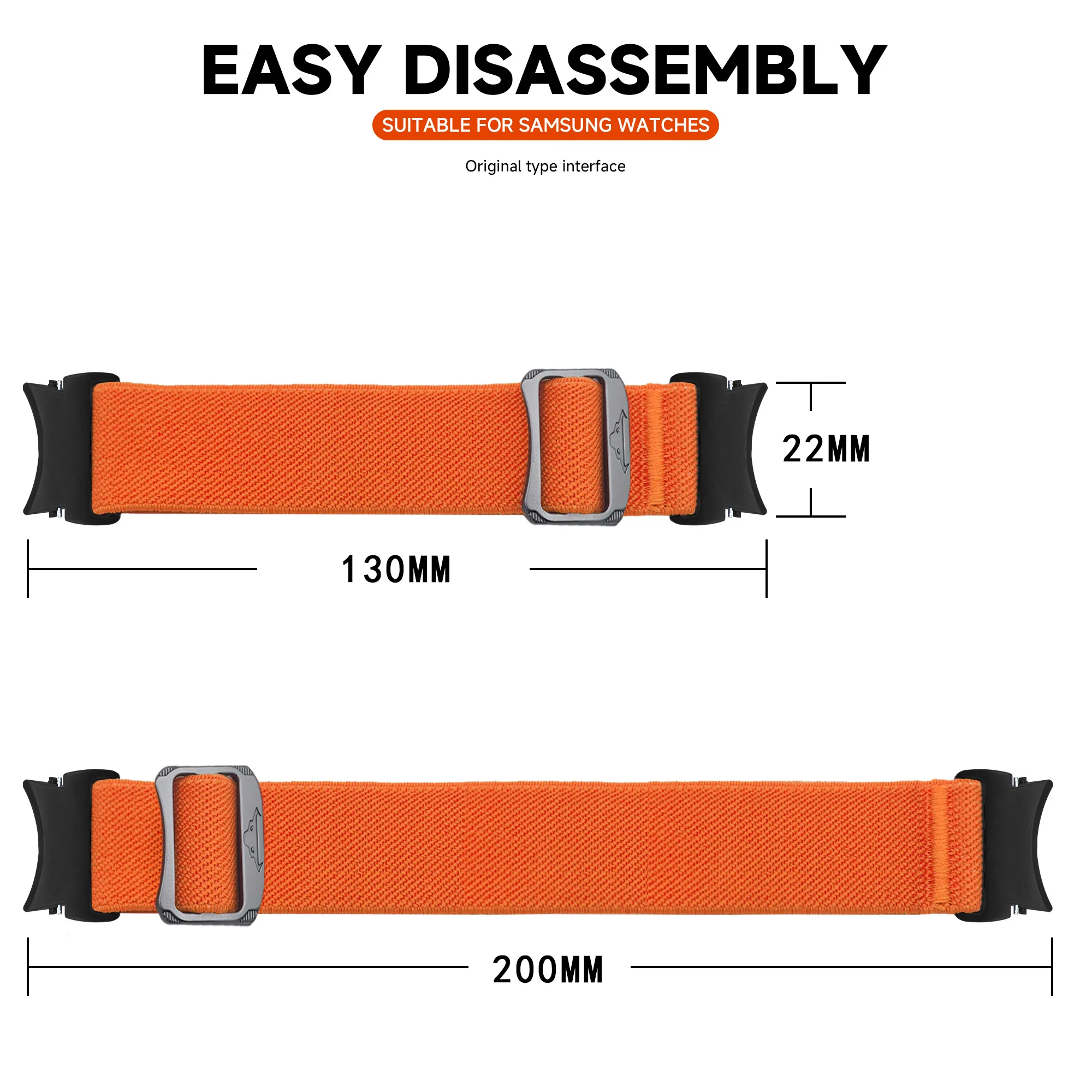 No Gaps Band For Samsung Galaxy Watch 7 6 5 4 40mm 44mm/5 pro 45mm Elastic Nylon Bracelet Galaxy watch 6 classic 47mm 43mm strap