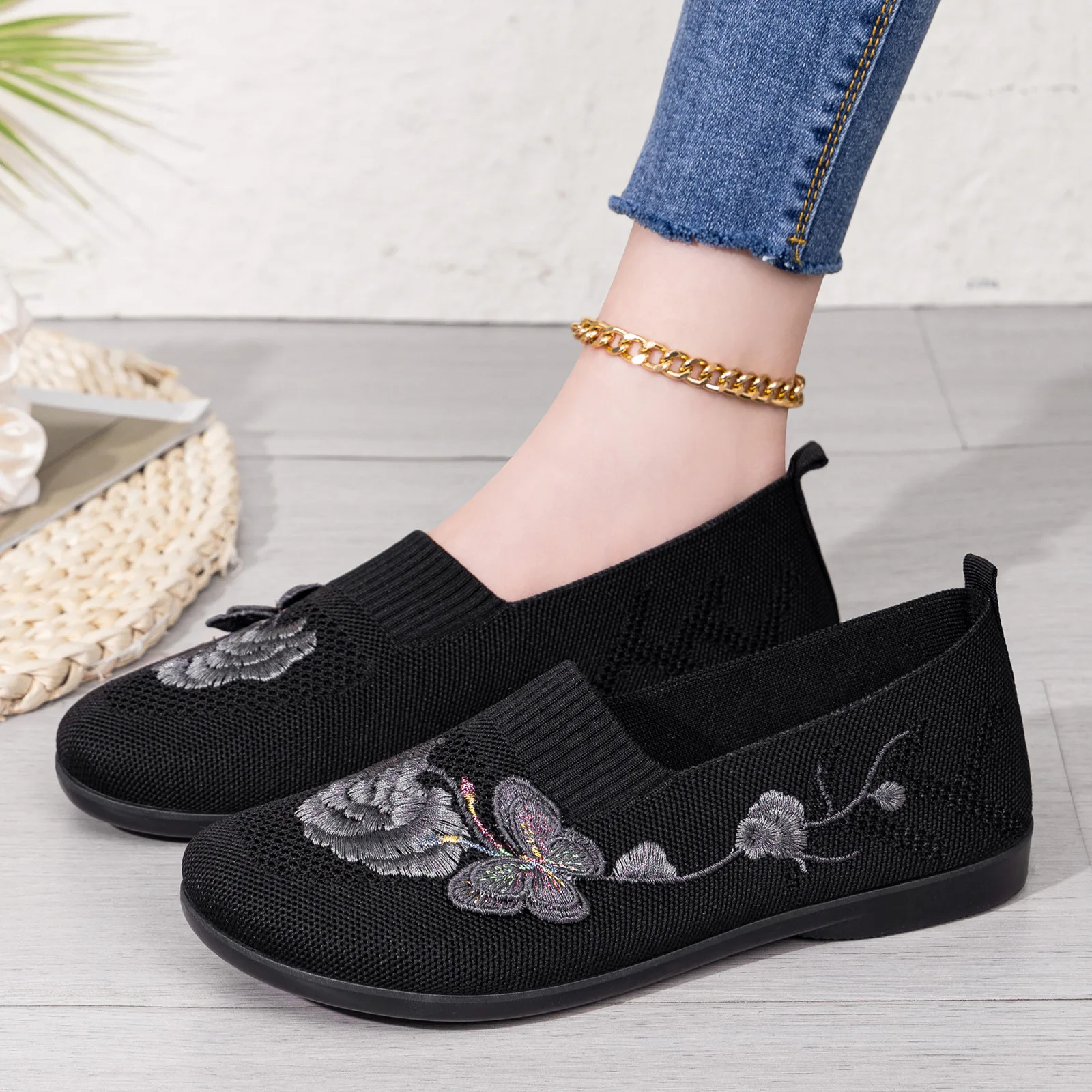 Comfortable Flat Ankle Boots For Women Breathable Butterfly Mesh_voghion.com
