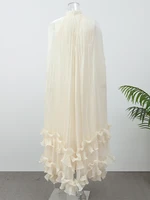 Women Solid Ruffle  Maxi Dress Fashion Lapel V-neck Sleeveless Pleated High Waist Chic Dresses 2026 Summer Lady Vacation Robes - Image 6