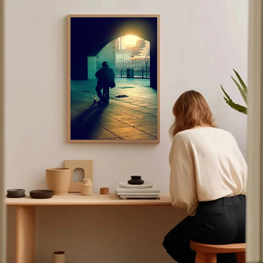 غير المؤطرة خمر قماش طباعة نوير الجمالية جدار الفن الظل السينمائي التصوير المزاج المناظر الطبيعية الحضرية ملصق الفيلم الداكن أنيقة #5