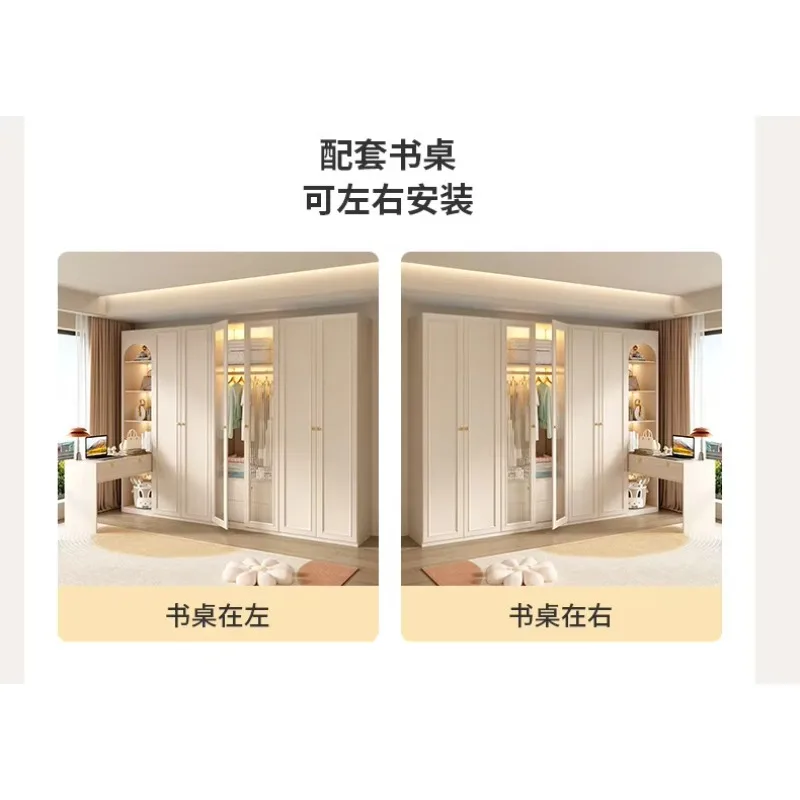HYS  style wardrobe small apartment through top locker simple bedroom light luxury wardrobe household storage cabinet
