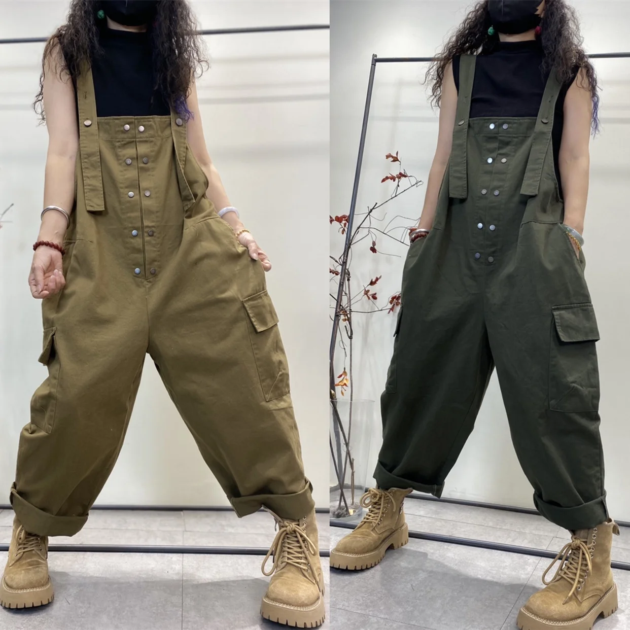 Pantaloni casual Faionable da donna autunno inverno Gamba larga Pantaloni a taglio dritto in cotone a vita alta in puro colore Effetto dimagrante