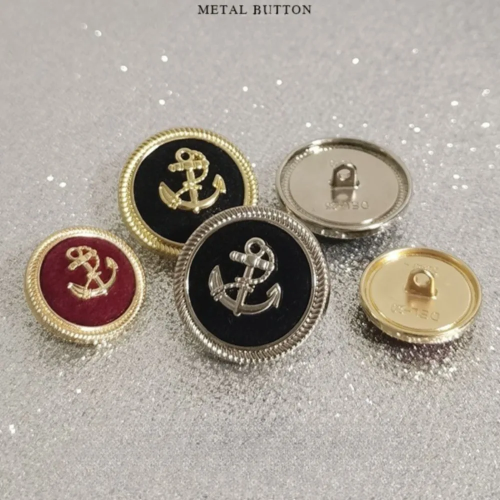

Flocked Anchor Metal Shank Button Zinc Alloy Coat Windbreaker Shirt Knit Decorative Accessories Sewing Supplies Buttons Blouses