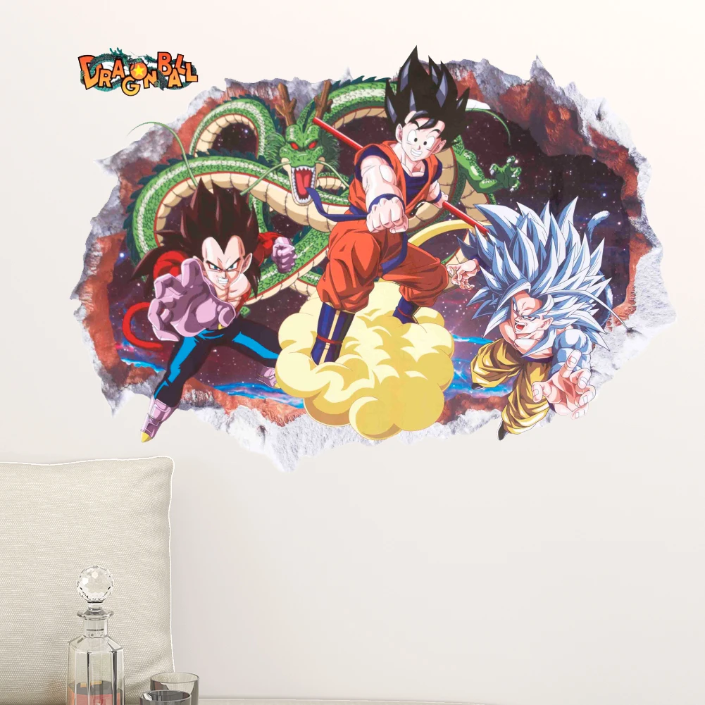 3D Cartoon DRAGON BALL Wall Stickers For Kid's Room Kindergarten Living Room Wall Decoration Movie Anime Poster Stickers