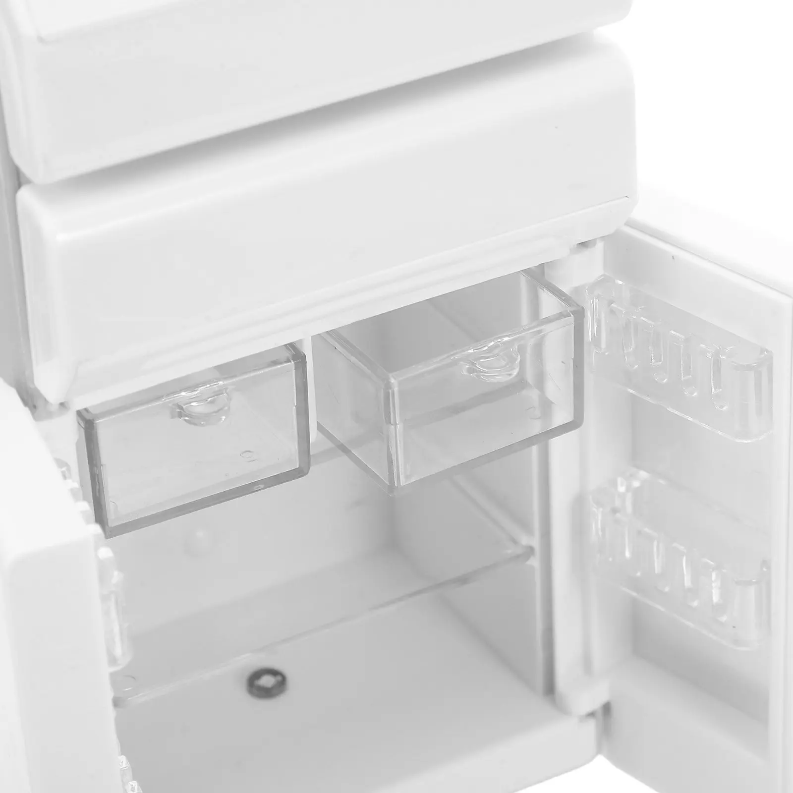 Miniature Refrigerator 1:12 Scale Mini Fridge Lights Pretend Play Kitchen Appliance House Decoration Accessories