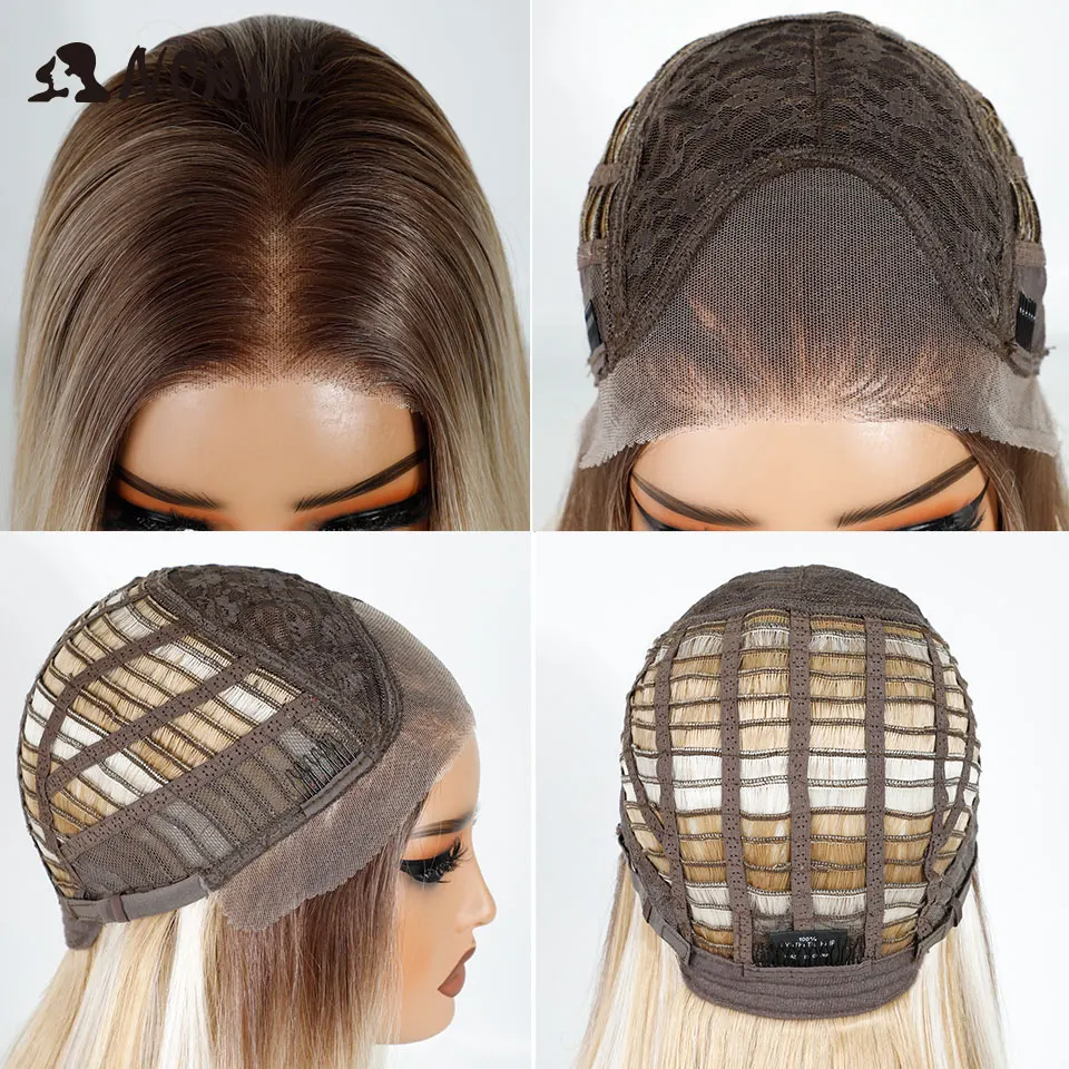 نوبل الاصطناعية الدانتيل الجبهة الباروكات للنساء 13x3 مستقيم الدانتيل الباروكة قبل قطعها الطبقات شعر مستعار أومبير شقراء براون الأبيض شعر مستعار تأثيري