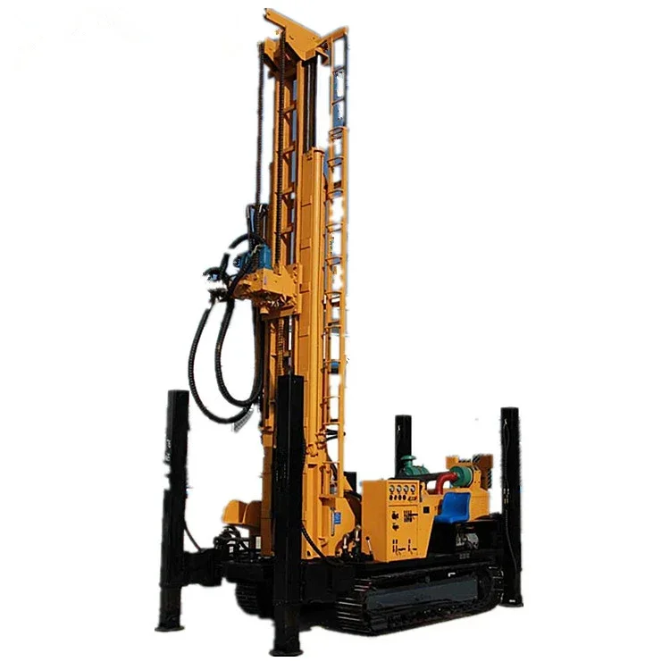 Hydraulic Crawler 200m Borehole Multifunction With Air Compressor Mud Pump Water Well Drilling Rig Machine