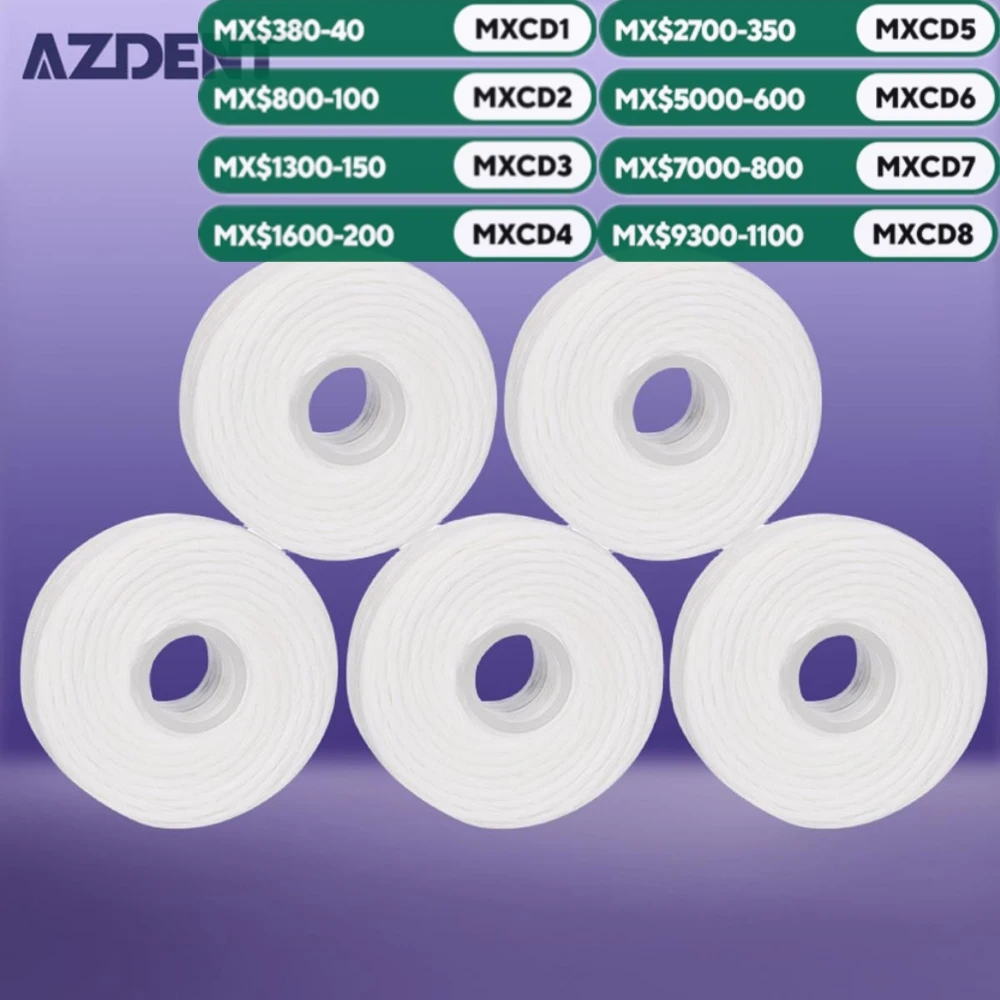 AZDENT 5 Rollen 50 m Zahnseide Mundhygiene Zahnreinigung Zahnseide Spule Wachs Minze Zahnstocher Flosser Zahnseide