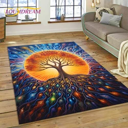 3D Tree of Life Nature Viking Yggdrasil Norse Rug Carpet for Living Room Bedroom Decor,Non-slip Decoration for Sofa Doormat Gift