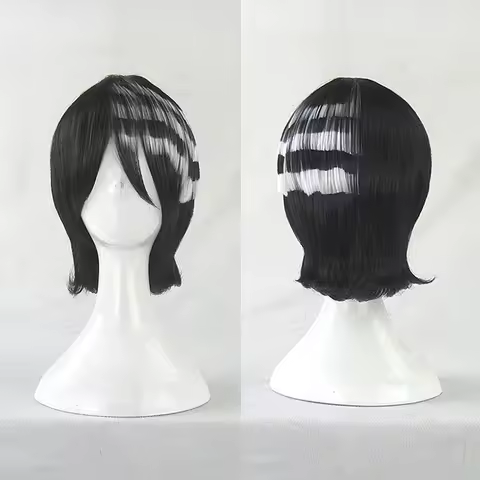 Anime Soul Eater Death the Kid Cosplay Wig Black White Men Women Cosplay Costume Wig with Wig Cap Carnival Halloween Props