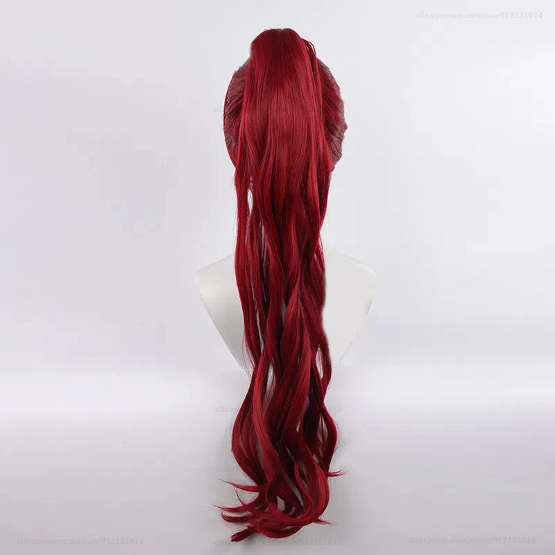 Yoshizawa Kasumi perruques jeu P5 Cosplay perruque rouge cheveux longs bouclés résistant à la chaleur cheveux