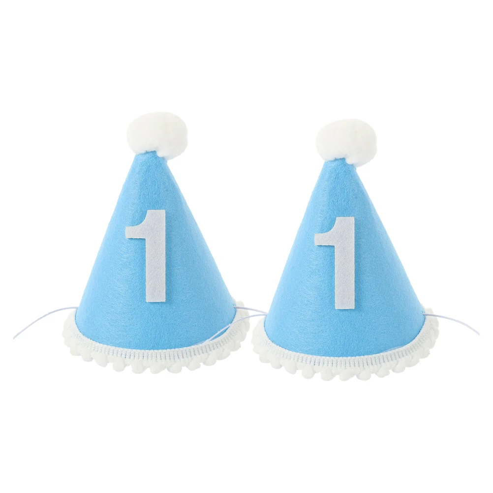 

2pcs Birthday Hat Boy Birthday Hats Felt Crown for 1st Boy Girl Party Photo Shoot Travel celebrations kids caps