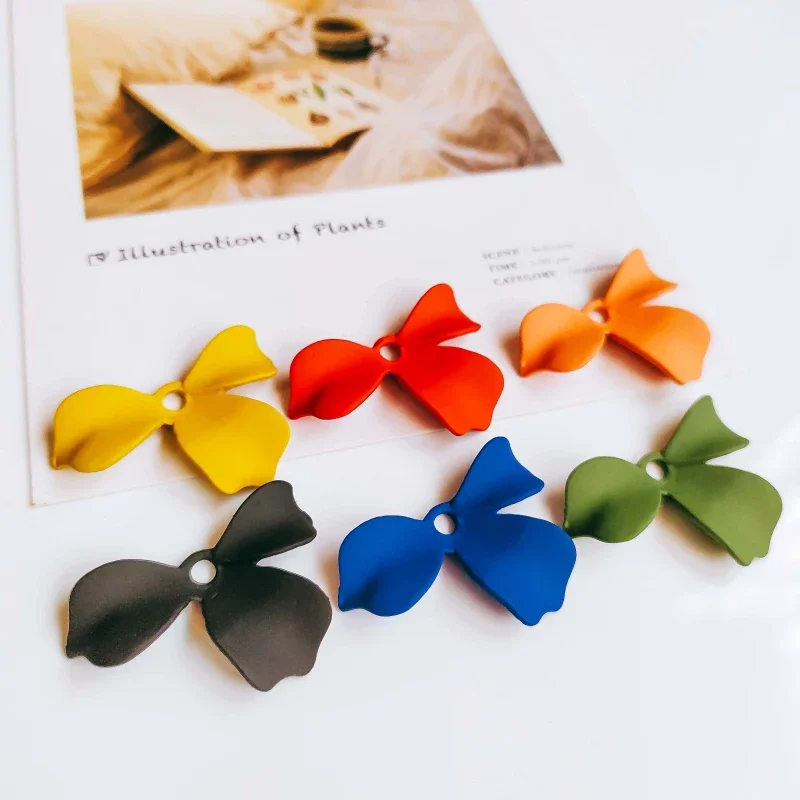 Metal Flower Shape Color Charms Earring Accessories Diy Jewlery Making Eardrop Pendant Necklace Components 8pcs image 2
