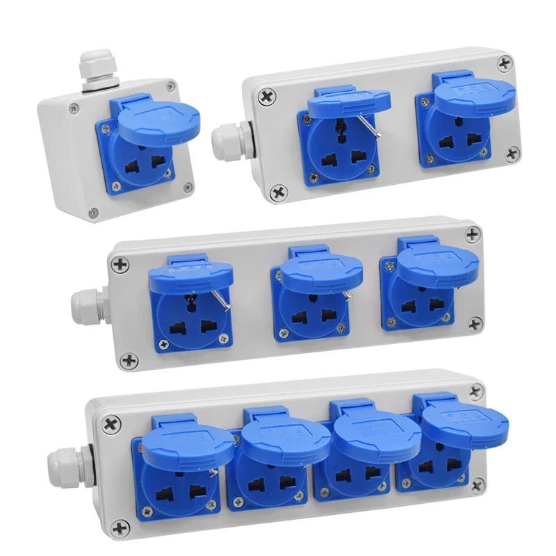 Household Outdoor waterproof socket 220V Multi-Function Power Socket Box Wall Mount Electric Car Charging Sockets Box