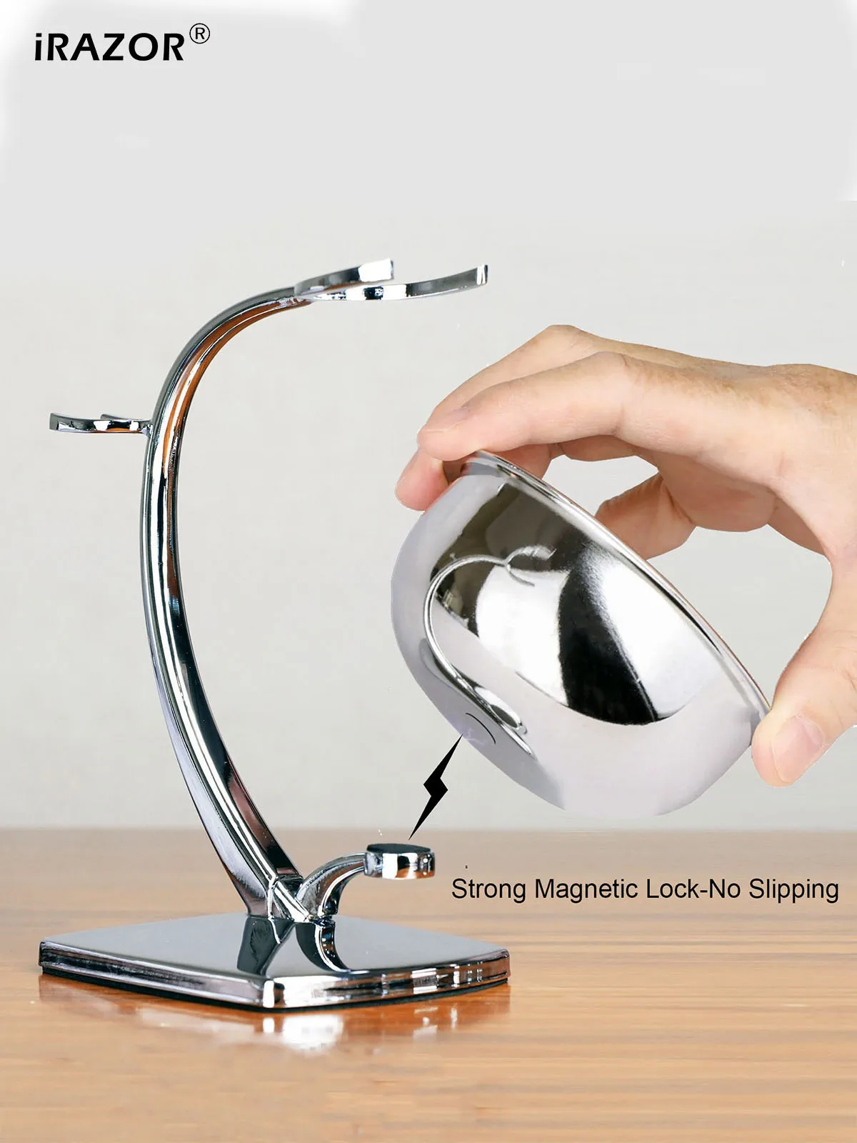 مجموعة حلاقة iRAZOR للرجال، فرشاة بادجر، ماكينة حلاقة رجالي فيوجن 5 آمنة، حامل الحلاقة، وعاء الصابون، تأتي مع صندوق هدايا للعطلات