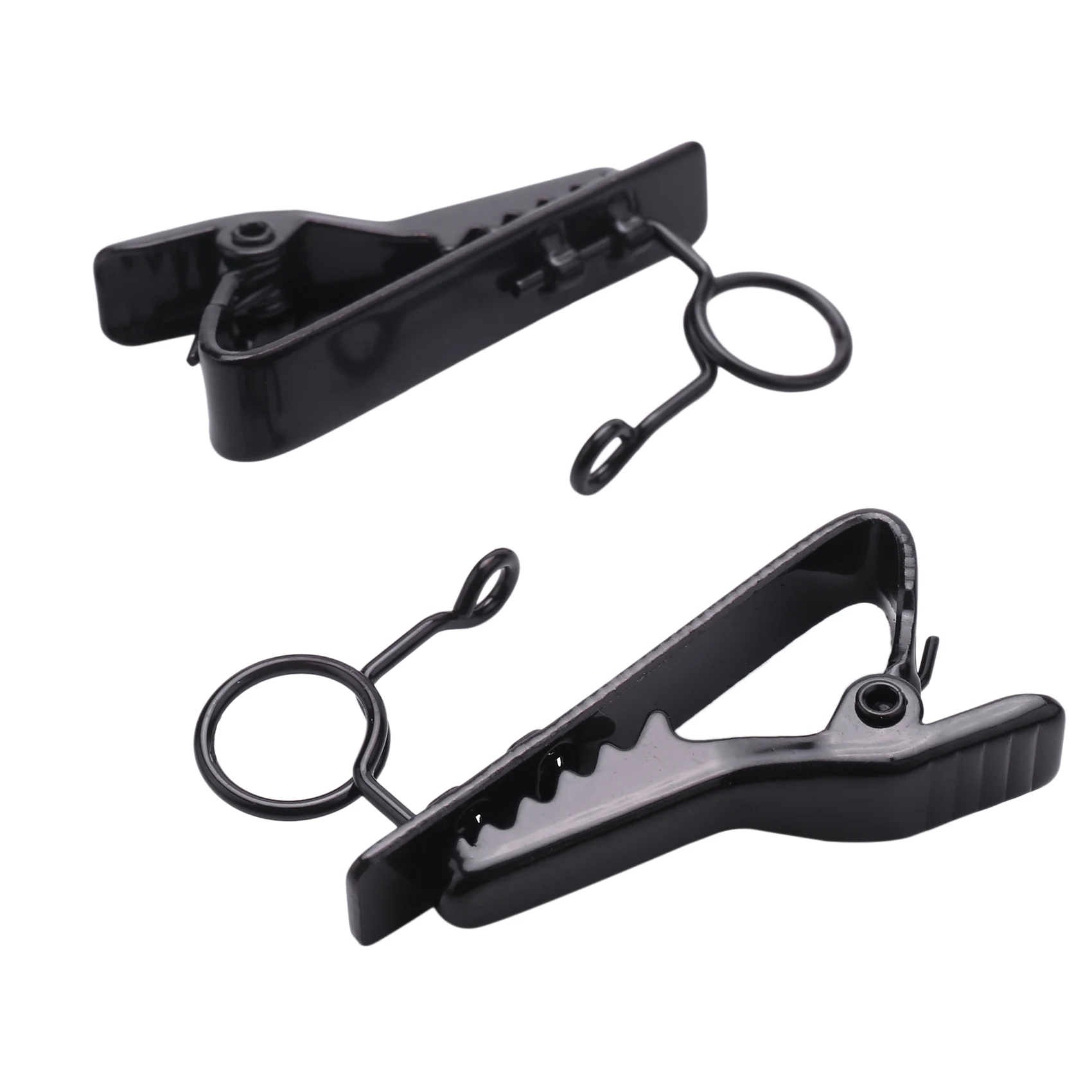 5 Pcs Ring Mini 7.5 mm Microphone Clip Holder Tie Clip Collar Clip Practical (Black)