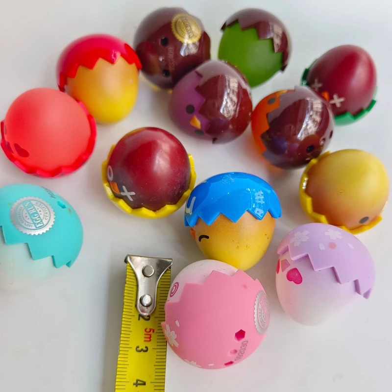 مصنع فضفاض الأسهم Kawaii لطيف X العين بيضة عيد الفصح بهلوان رولي بولي م فول قوس قزح اللون الفرخ الحيوان نموذج لجسم جمع لعبة