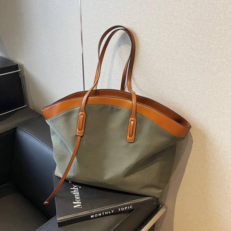 

Женская сумка-тоут из холщовой ткани, новинка 2026 года, модная, вместительная, для студентов, на плечо, на руку