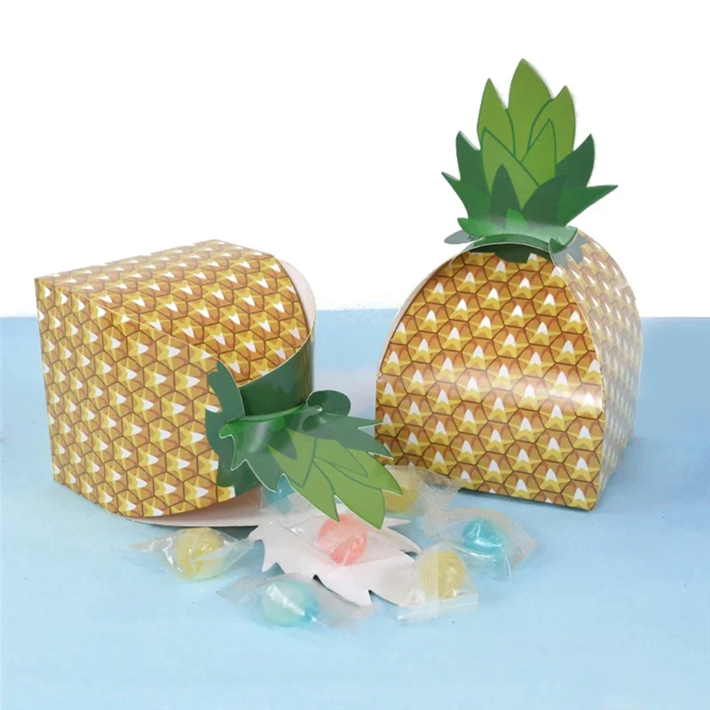 【شعبية】50 قطعة من علبة حلوى الأناناس كوكي هاواي لتعبئة الهدايا وحفلات الهدايا وحقيبة Luau لتزيين أعياد الميلاد والزفاف في الصيف