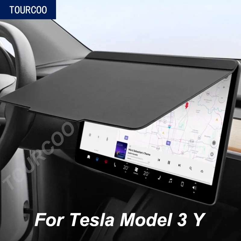 For Tesla Model 3 Y Model 3 Highland Center Console Screen Protector Magnetic Cover Dustproof Sunshade Cover