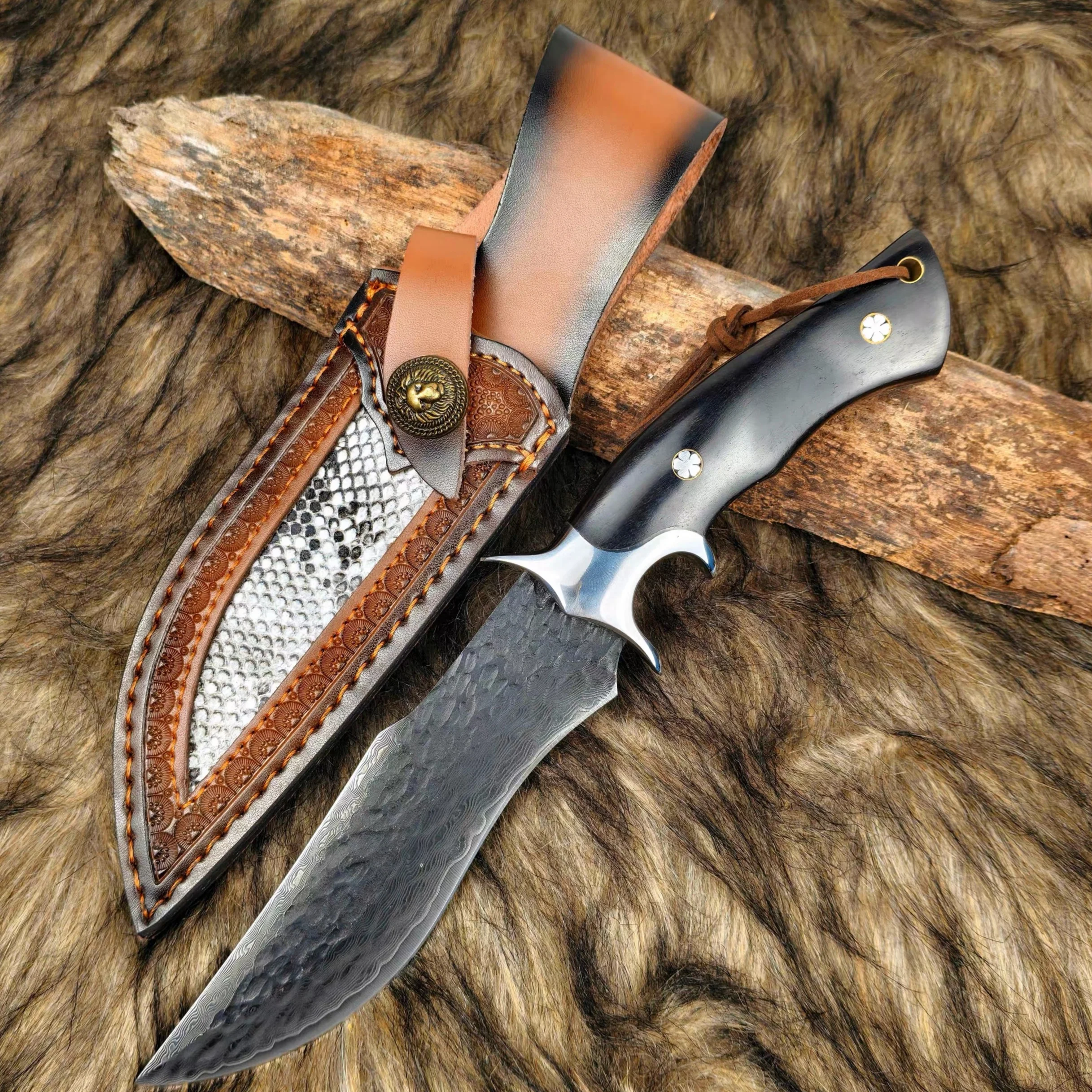 

Ножи из дамасской стали VG10 с высокой твердостью, цельным клинком, для кемпинга, рыбалки, самообороны, портативные, для активного отдыха на природе.