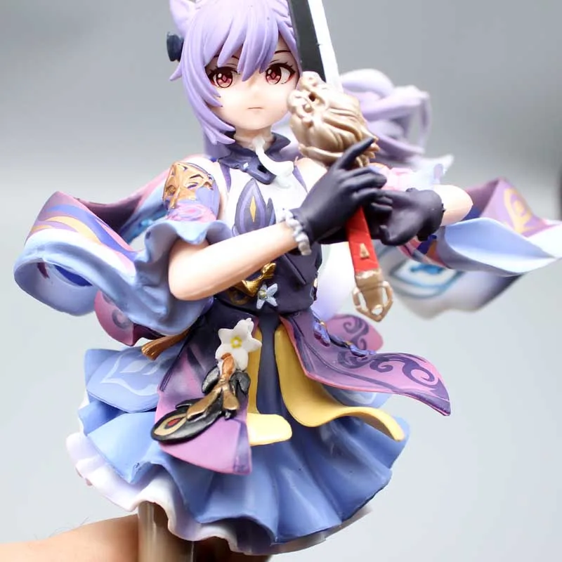 Genshin Impact Keqing Figura Anime, Estatueta de Ação PVC, Estátua, Modelo Colecionável, Ornamentos Kawaii, Brinquedos Bonitos, Presente, 25cm