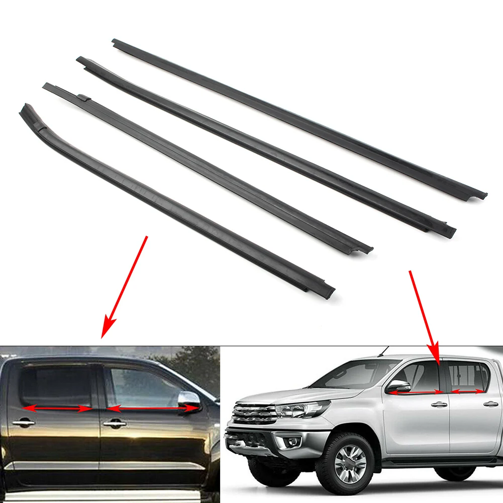 

Car Door Window Seal Belt Molding Weatherstrip Moulding Trim For Toyota Hilux SR5 VIGO MK6 PICKUP 2005 2006 2007 2008 2009-2015