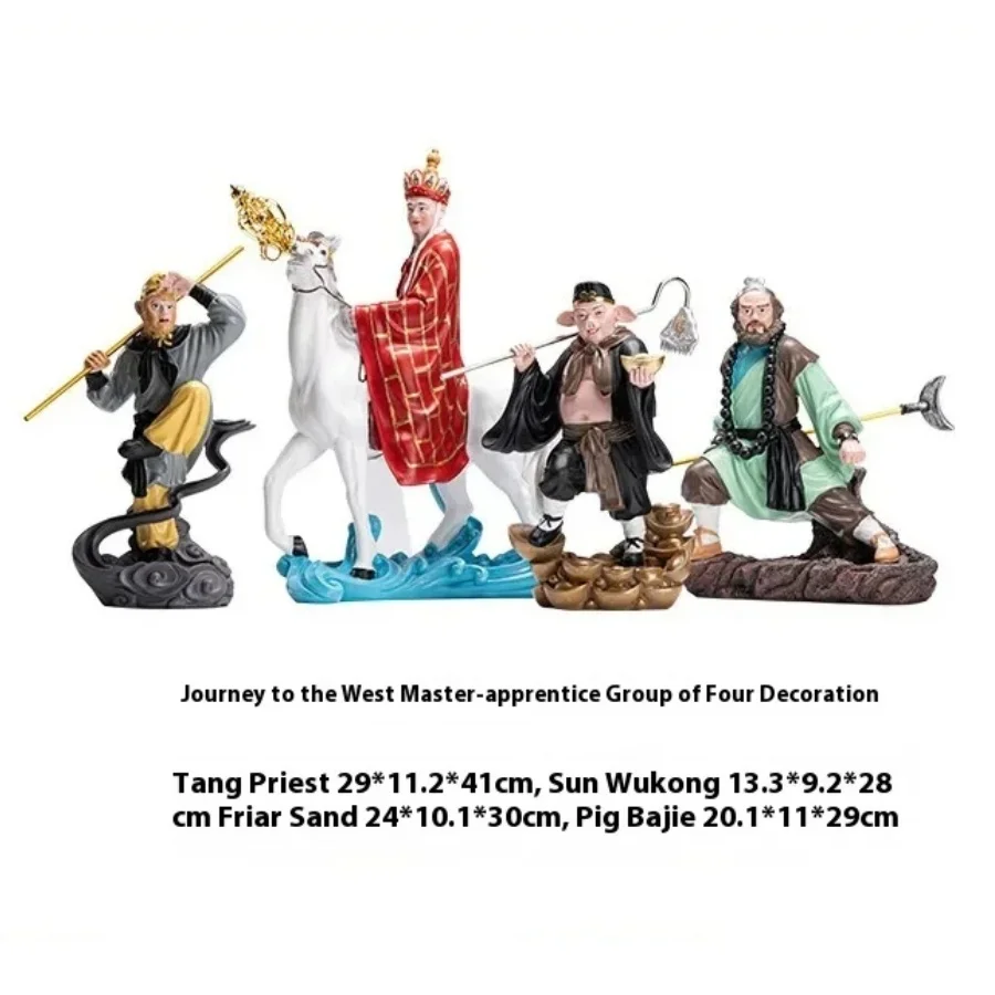 Four Masters And Apprentices Chinese Figure Large Goku Tang Monk Zhu Bajie Sha Seng Furnishings Journey To The West Figure Gift