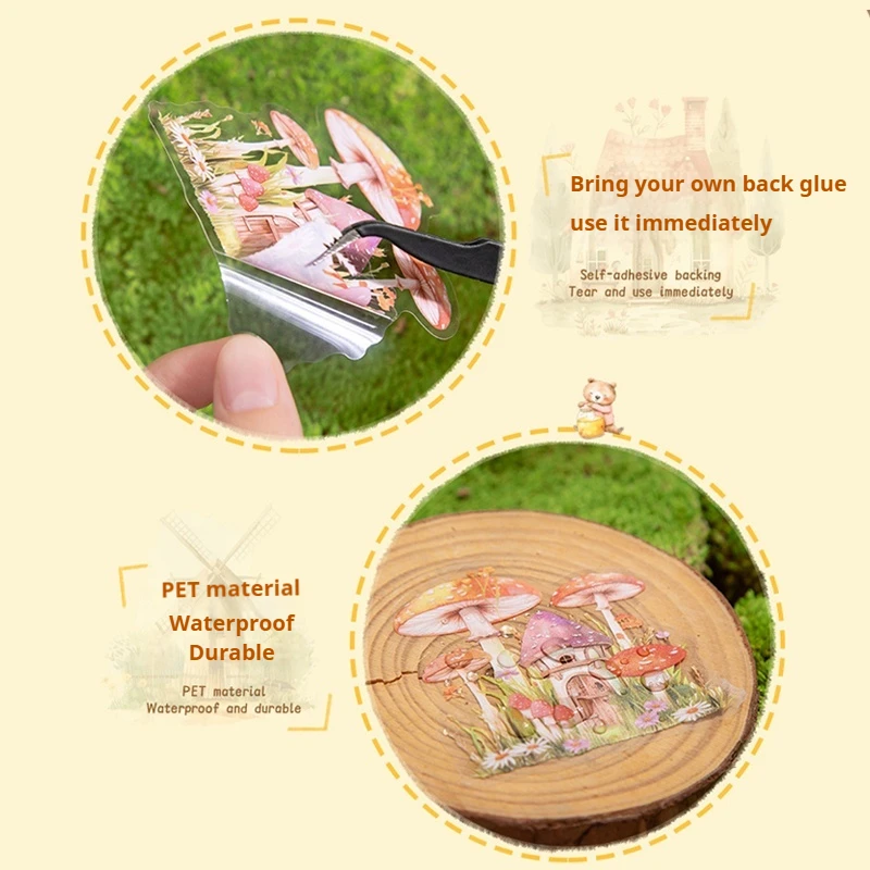 Kawaii 15pcs/1lot Decorative Pet Stickers The Story Of Little Red Riding Hood Stationery Sticker For Journal Scrapbook Planner