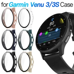 Glass+Case for Garmin Venu 3/3S Tempered Glass Screen Protector & Hard PC Protective Bumper for Venu3 Shell Accessories