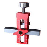 Cabinet Door Mounting Clamp Drilling Tool Positioner Jig Aluminium Alloy Adjustable Door Panel Installation Woodworking Tools