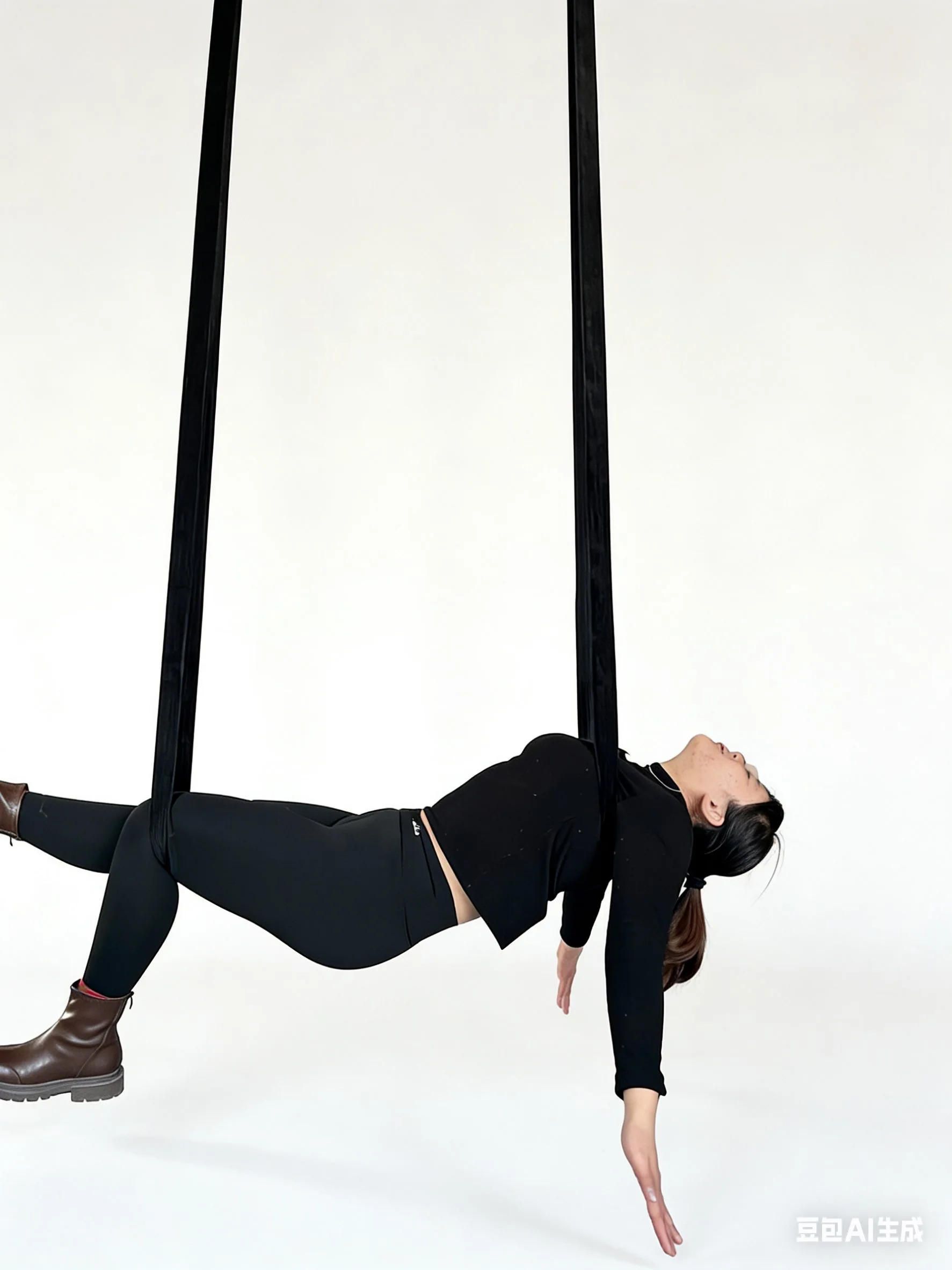 1.5-Meter Acrobatic Prop Special Leather Strap Suspension Aerial Straps High-Altitude Suspension Rope Belt Double Loop