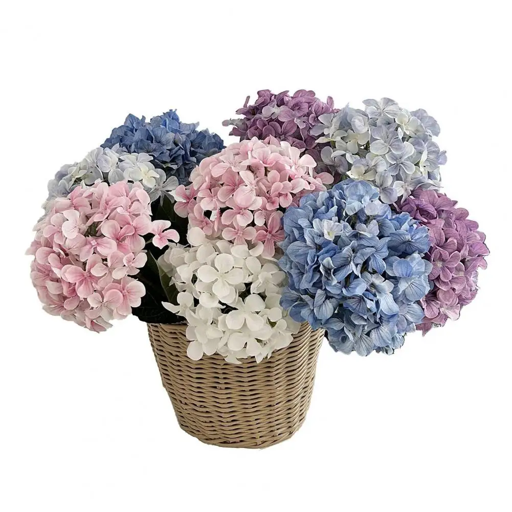 

Large Artificial Hydrangea Flower Faux Silk Bouquet Full Fake Flower Arrangement for Table Decor Wedding Party