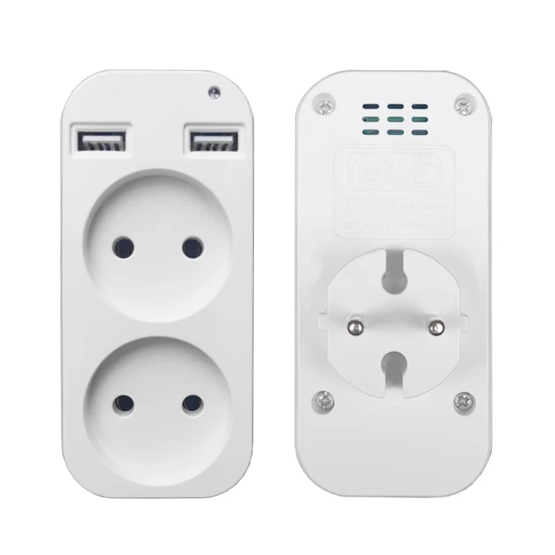 

USB Socket European Portable Dual Usb Converter Plug Multifunction Converter Plug Germany France Russia Universal Socket