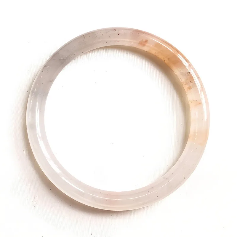 

New Natural Gold Silk Jade Thin Round Bar Bracelet, Women's Ring Jewelry