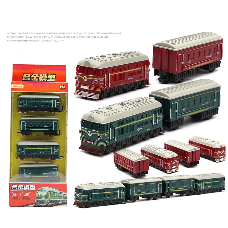 

1:60 модель парового поезда из сплава с откатным механизмом в стиле ретро, детская игрушка-поезд, оригинальная упаковка, подарочная коробка, оптовая продажа