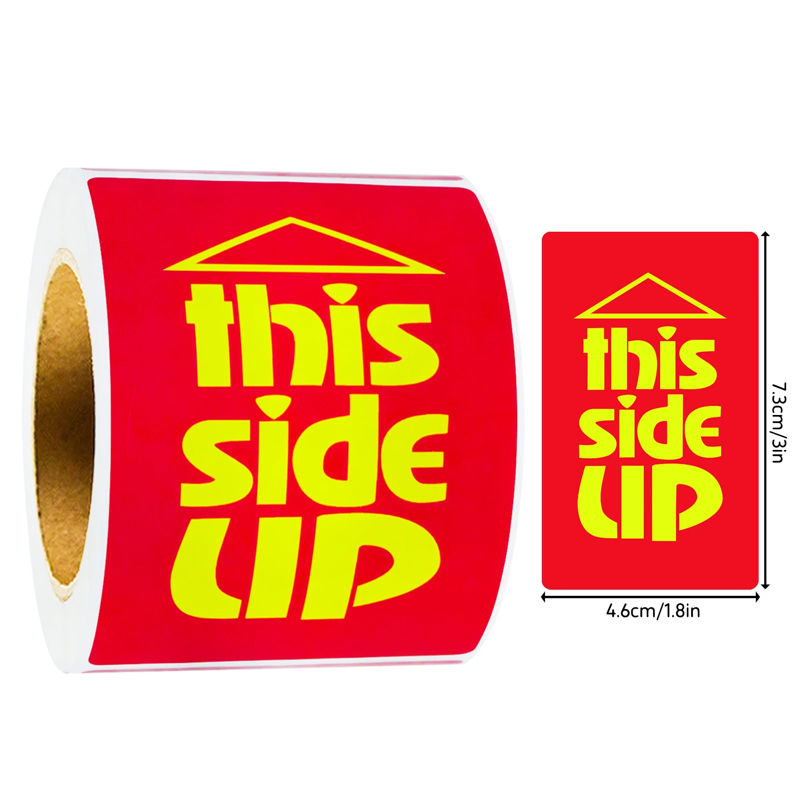 300 Sheets Per Roll/1.8In*3In Arrow Pointing Upwards on the Side Facing Up, Yellow Transport Warning Stickers, Express Delivery Packaging Warning Labels, Transport Warning Label Stickers, Handle with Care Warning Label Stickers