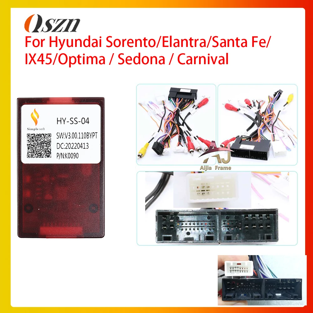 For Hyundai Sorento/Elantra 2012-2014/Santa Fe/IX45 2012/Optima / Sedona / Carnival Android Car Radio Canbus Box HY-SS-04 Cable