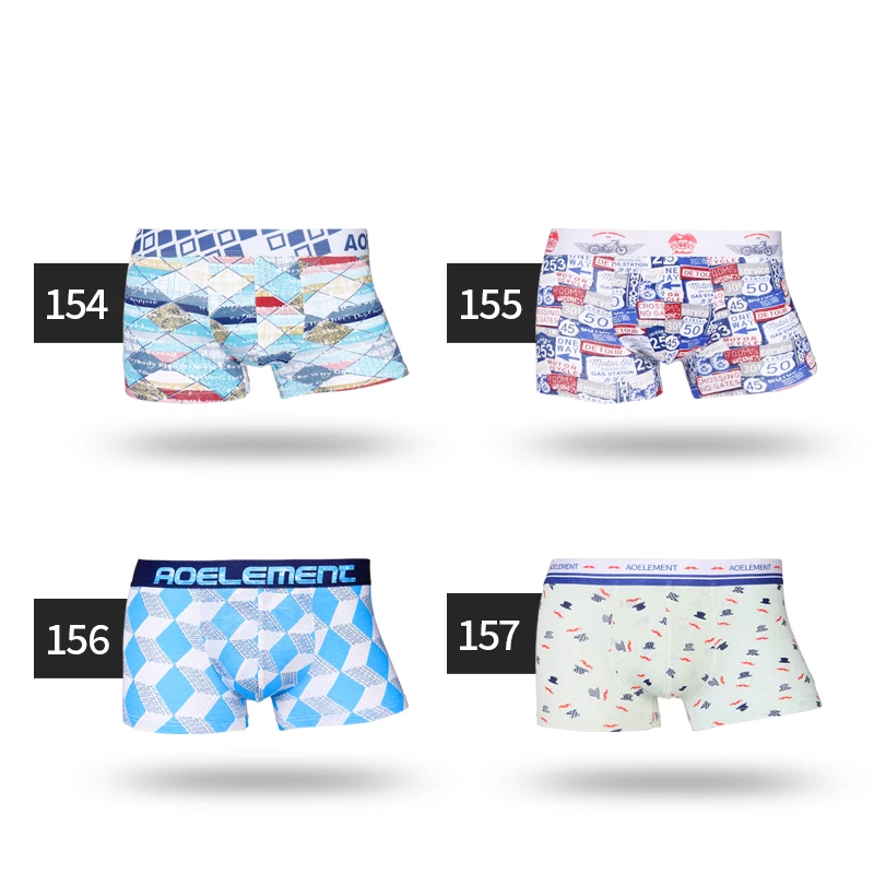 

5PCS Men's briefs, modal boxers, sexy prints, personality, breathable boxers, trendy mid-rise youth shorts