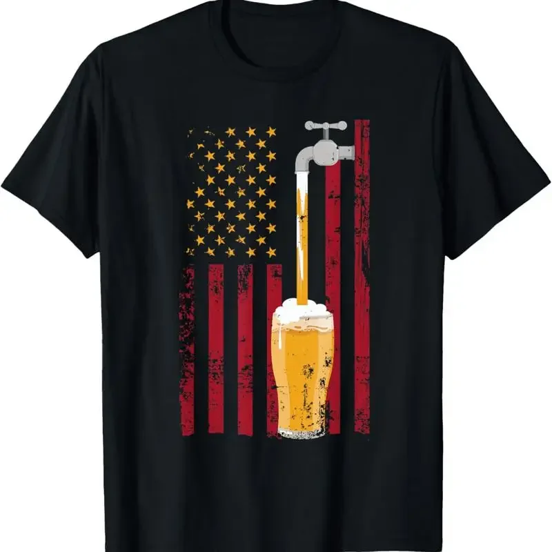4. Juli T-Shirt mit amerikanischer Flagge zum Bierbrauen