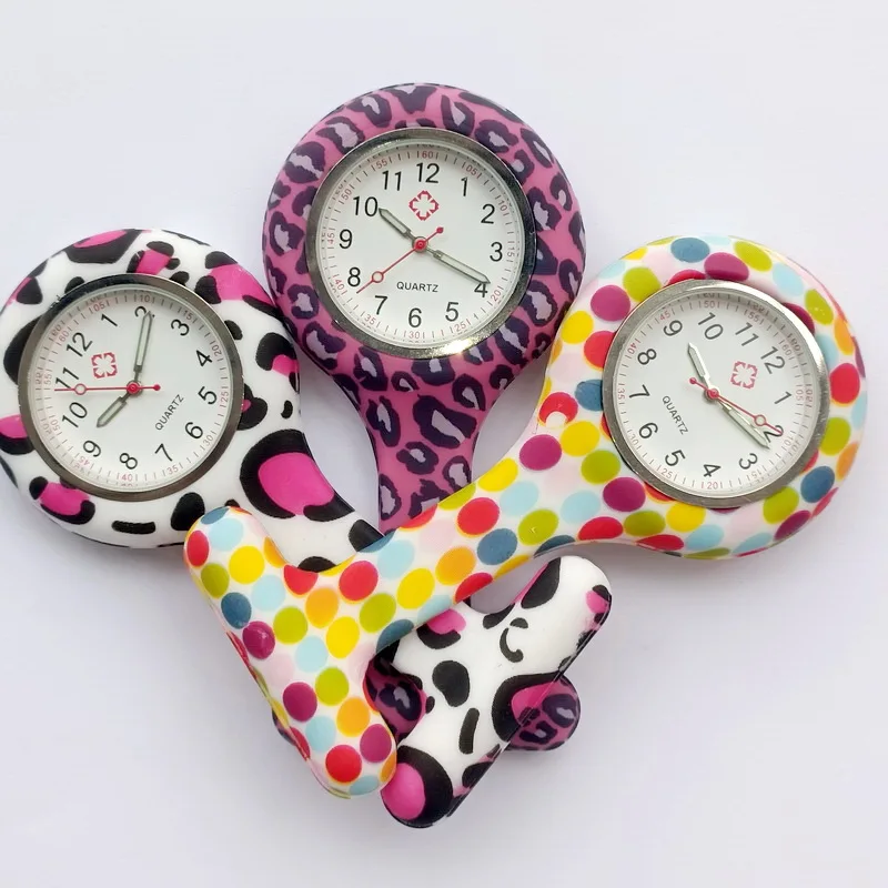 5pcs Nurses Silicone Fob Watches Hospital Medical Brooch Pin gift Clocks Doctors Midwives Nursing Accessories Pocket Gel Watches