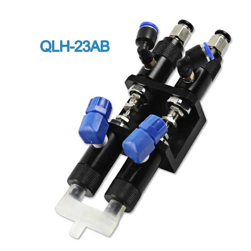 QLH-23AB Double Cylinder Suck-Back Two-Component Dispensing Valve Pneumatic AB Glue Valve for Automatic Mixing Dispenser