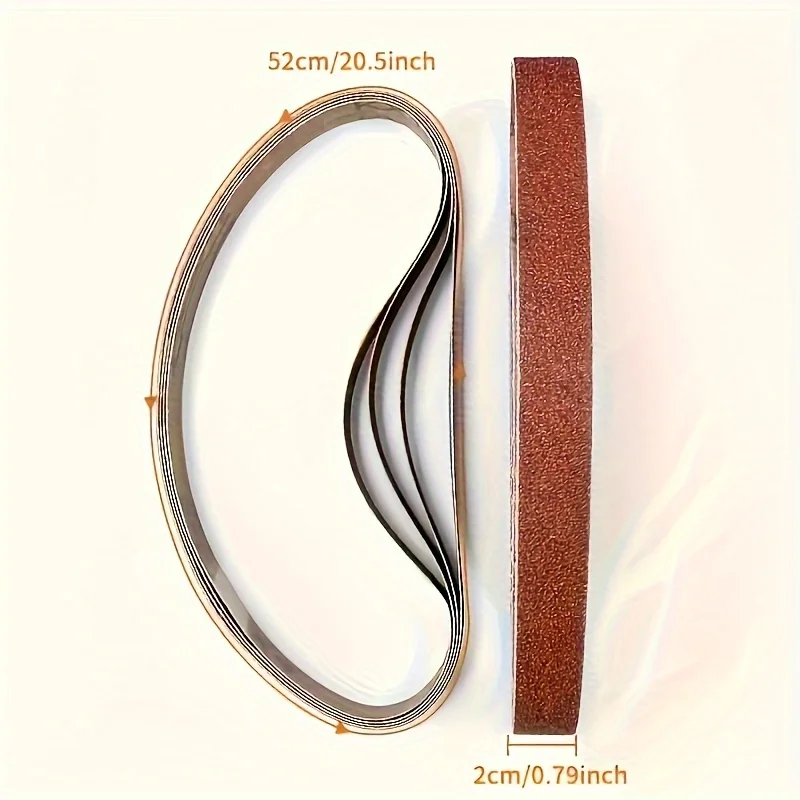30pcs sand belt 20x520mm - silicon carbon and aluminum oxide, suitable for sanding machines, various sand grains 60-800Grit
