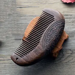 Vintage Sandalwood Anti Static Mustache Hair Brush Hair Styling Wooden Hair Comb Scalp Massage Beard Care