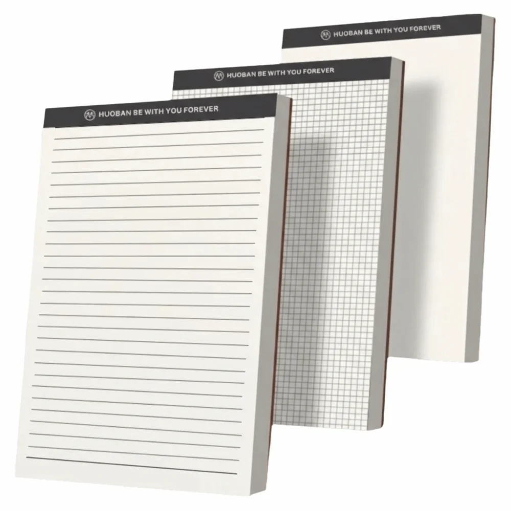 4Pcs Portable A5 Notebook Plastic Transparent Cover Thicken Diary Book Grid/Lined/Blank Scroll Up Planner Notebook School/Office