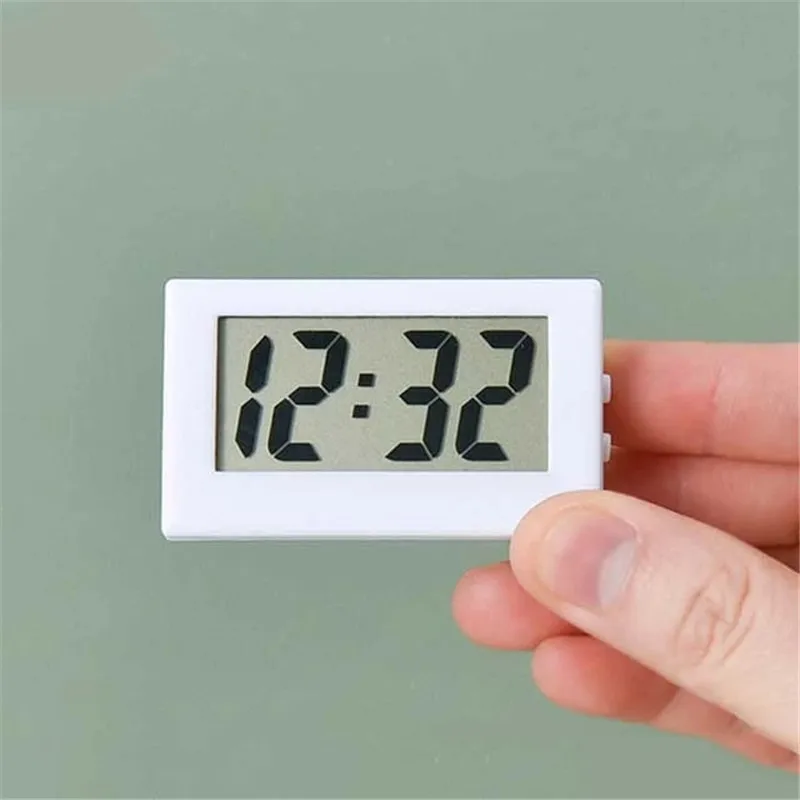 Mini Small Car Desk Digital Clock Watch Gauges Mini Digital LCD Screen Travel Electronic Clock For Home Office Desktop Clocks