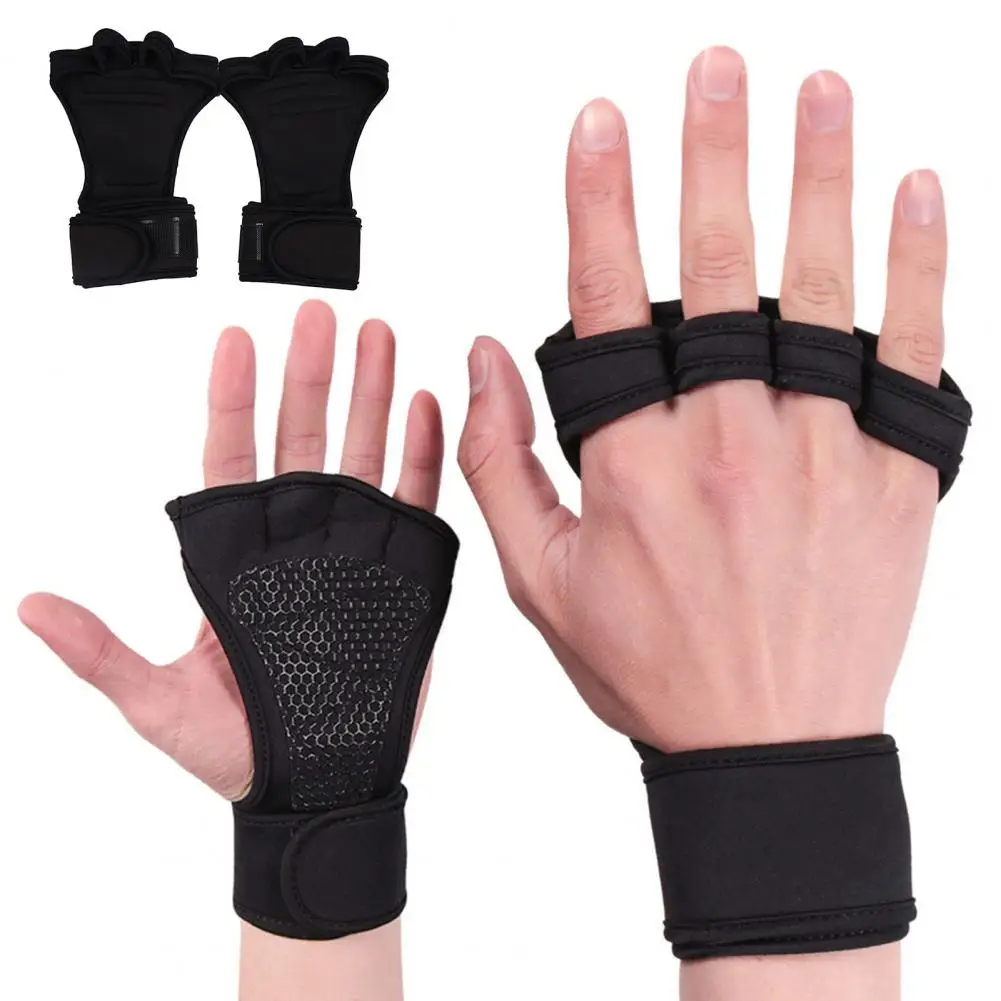 Gym Fitness Wrist Support Palm Sleeves Breathable Weight Lifting Workout Gloves With Built-in Wrist Wraps For Men And Women