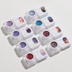 8 Colors Chrome Platinum Glitter Gel Nail Polish Sparkly Shiny UV LED Soak Off Nail Polish Popular Bright Nail Art