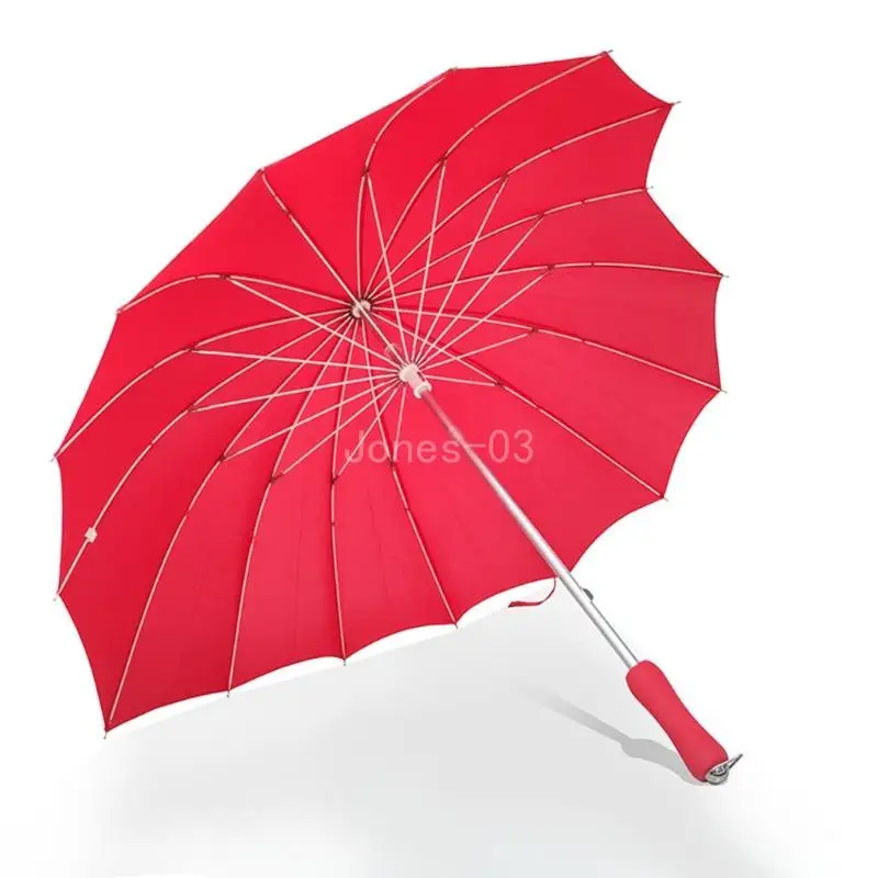 Q6PE Beautiful Accessory Heart Shaped Umbrella with Delicate Lace Trim